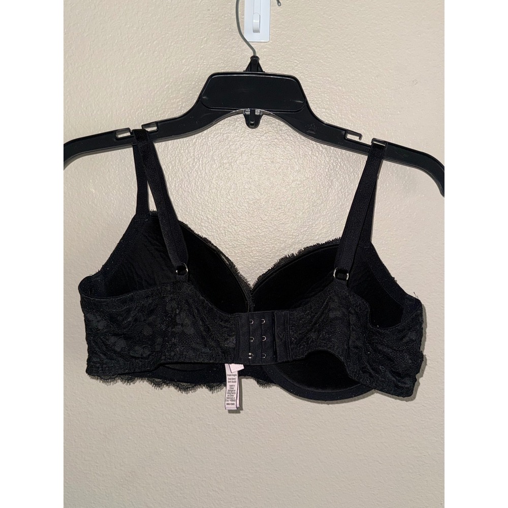 Victorias Secret Dream Angels Lined Demi Bra Black Floral Lace 38D Underwire - Picture 4 of 6